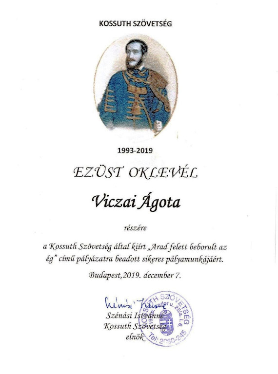 Viczai Ágota oklevele